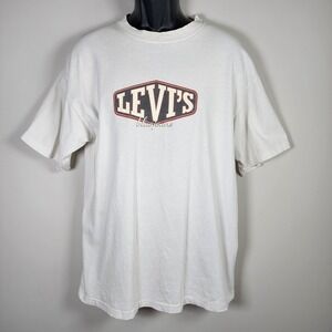 Vintage 80s Levi Jeans Shirt Single Stitch Logo Mens Small Made In Canada‎ *READ